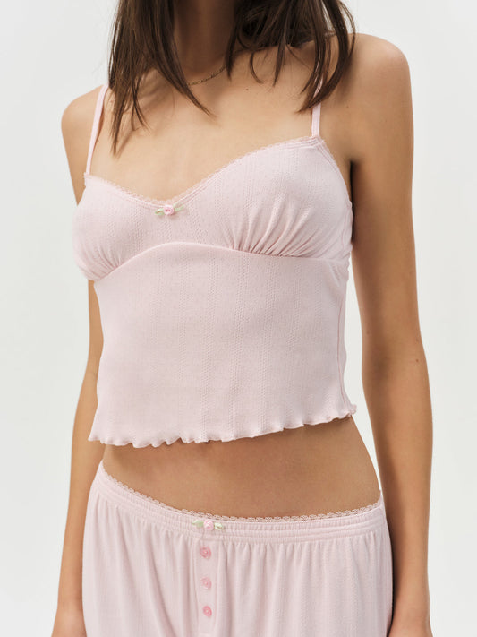 For Love and Lemons Elliana Sleep Top - Dusty Pink