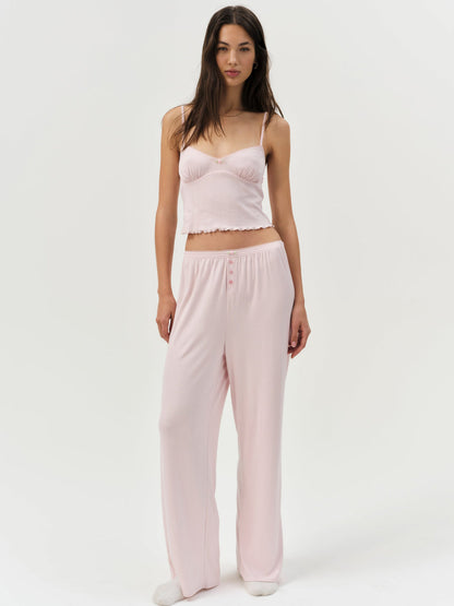 For Love and Lemons Elliana Sleep Top - Dusty Pink