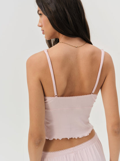 For Love and Lemons Elliana Sleep Top - Dusty Pink