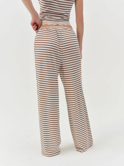For Love and Lemons Bella Wide Leg Pant - Brown