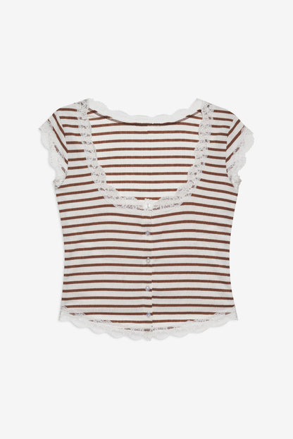 For Love and Lemons Bella Sleep Top - Brown
