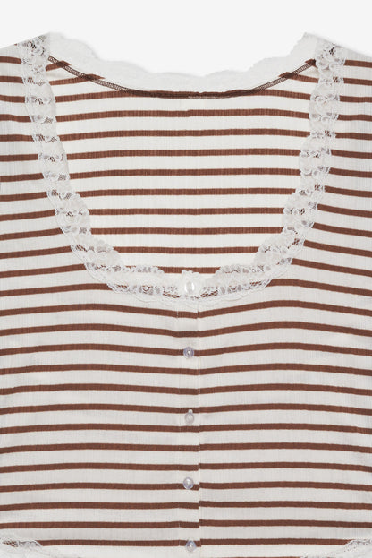 For Love and Lemons Bella Sleep Top - Brown