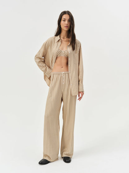 For Love and Lemons Mindy Wide Leg Pant - Brown