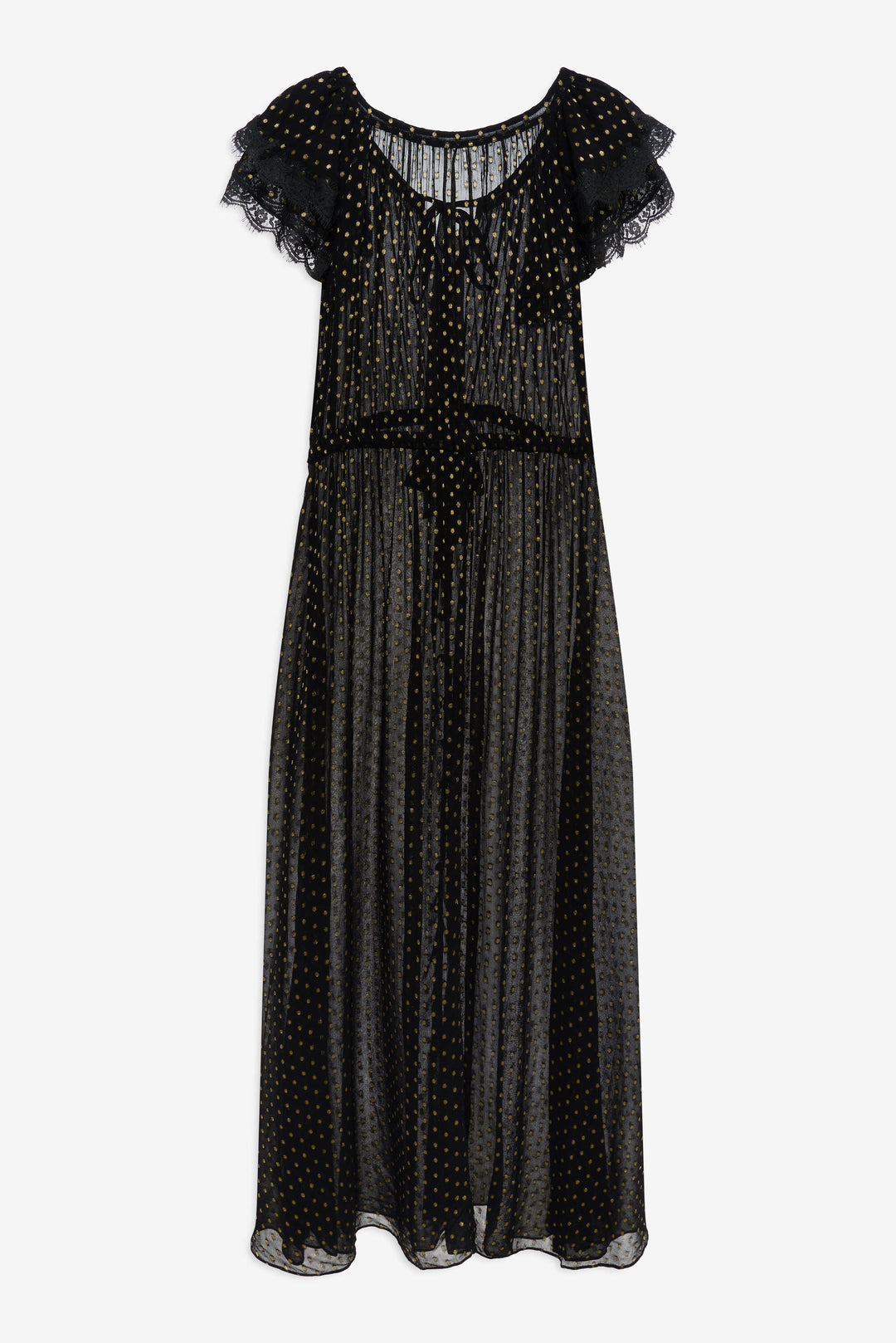 For Love and Lemons Liz Lurex Dot Robe - Black