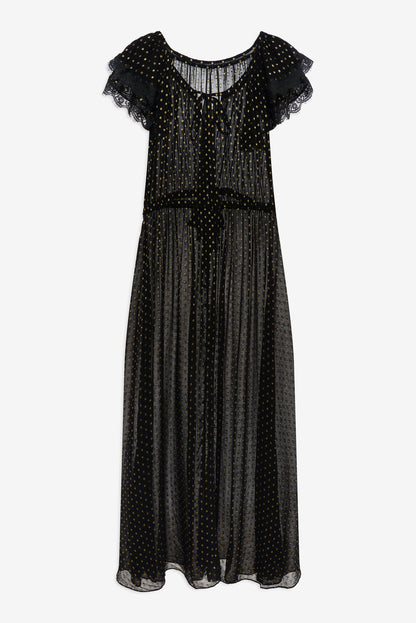 For Love and Lemons Liz Lurex Dot Robe - Black