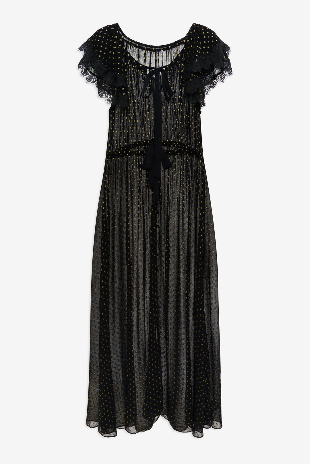 For Love and Lemons Liz Lurex Dot Robe - Black