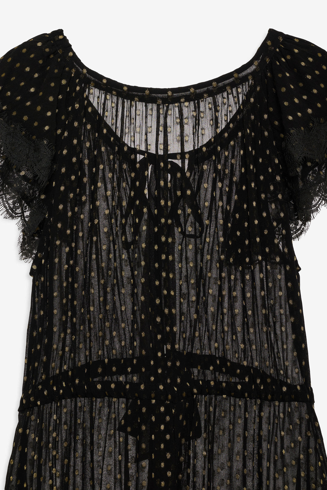 For Love and Lemons Liz Lurex Dot Robe - Black