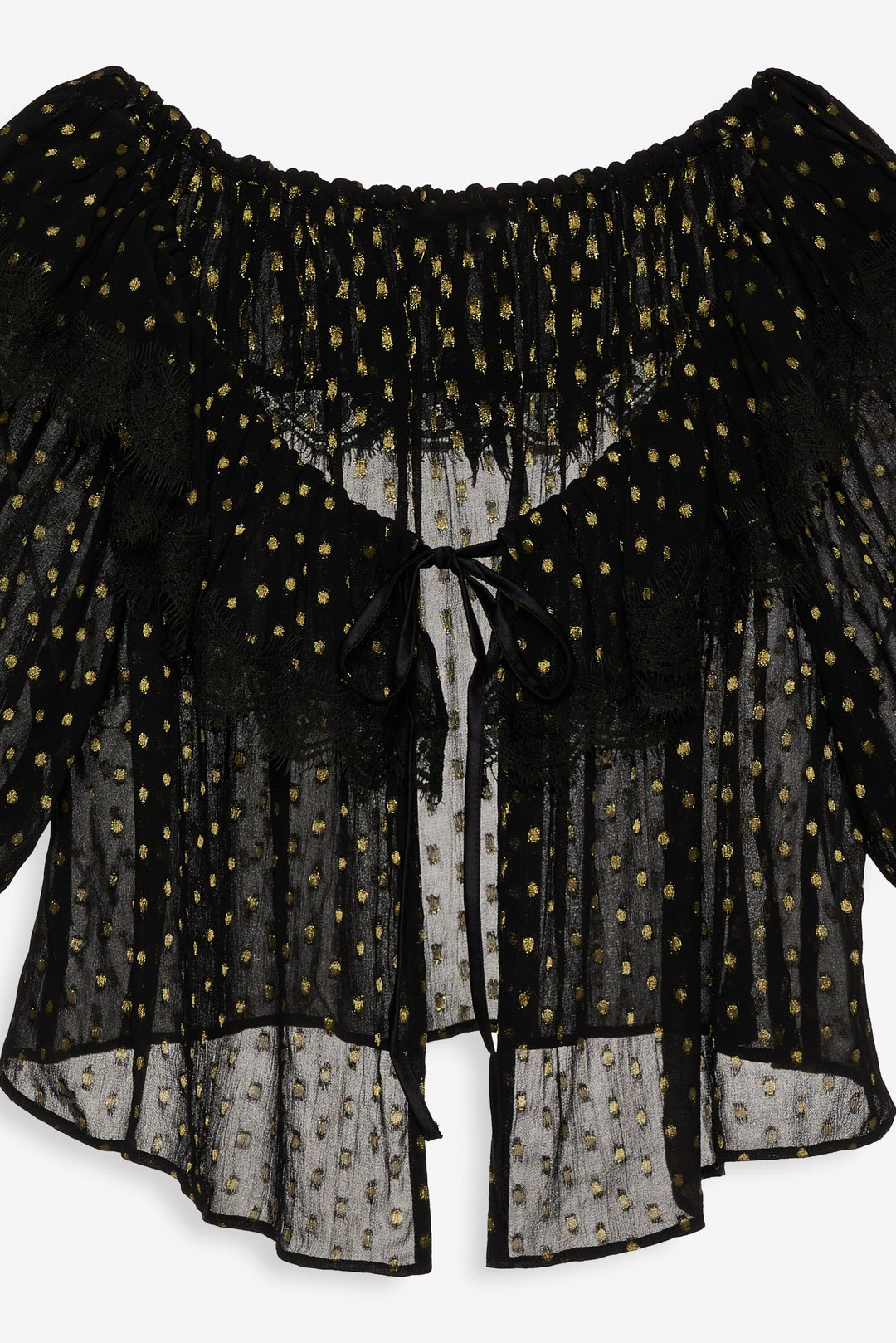 For Love and Lemons Liz Lurex Dot Top - Black