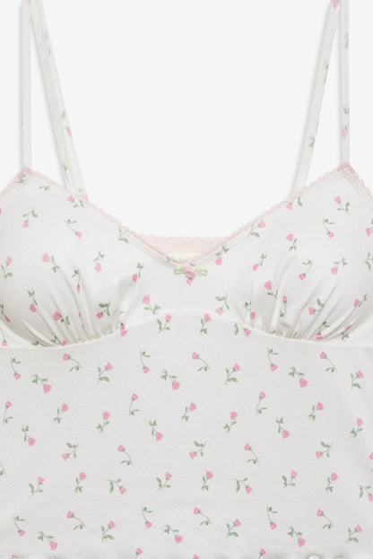 For Love and Lemons Elliana Sleep Top - White