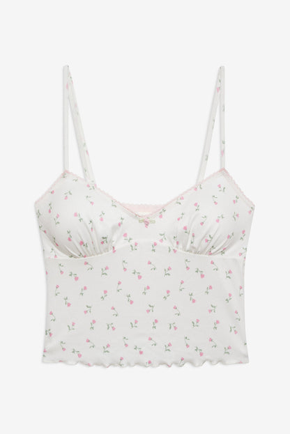For Love and Lemons Elliana Sleep Top - White