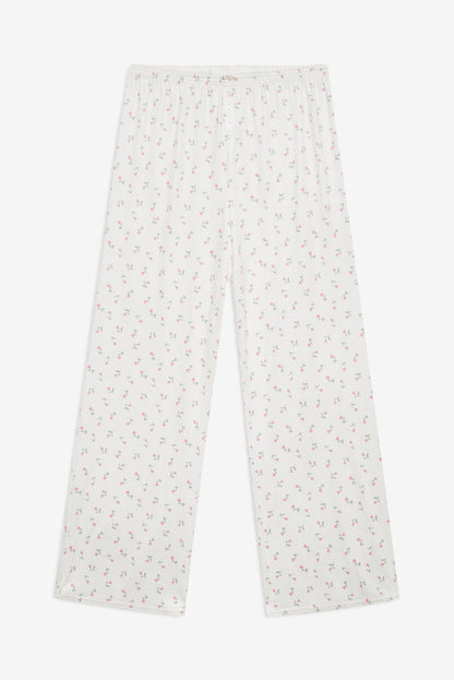 For Love and Lemons Elliana Wide Leg Pant - White