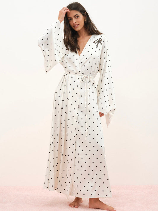 For Love and Lemons Lady Dot Robe - Cream