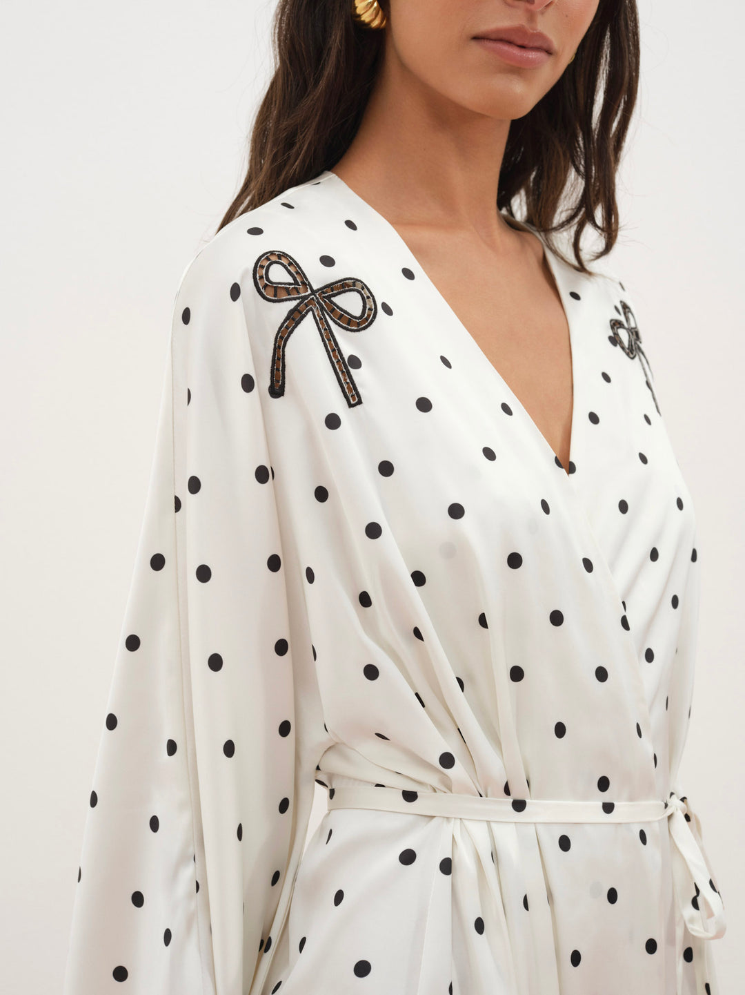 For Love and Lemons Lady Dot Robe - Cream