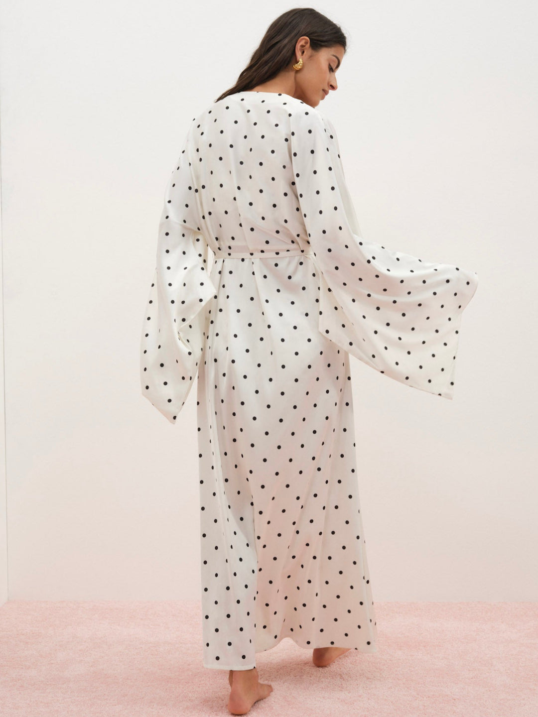 For Love and Lemons Lady Dot Robe - Cream