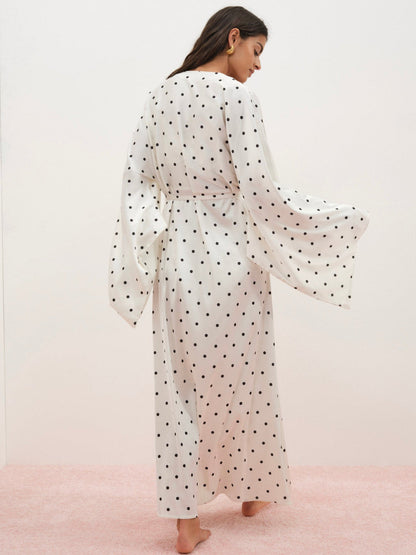 For Love and Lemons Lady Dot Robe - Cream