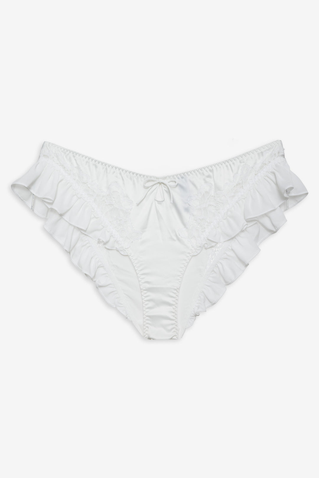 For Love and Lemons Butterfly Lace Ruffle Cheeky Panty - White