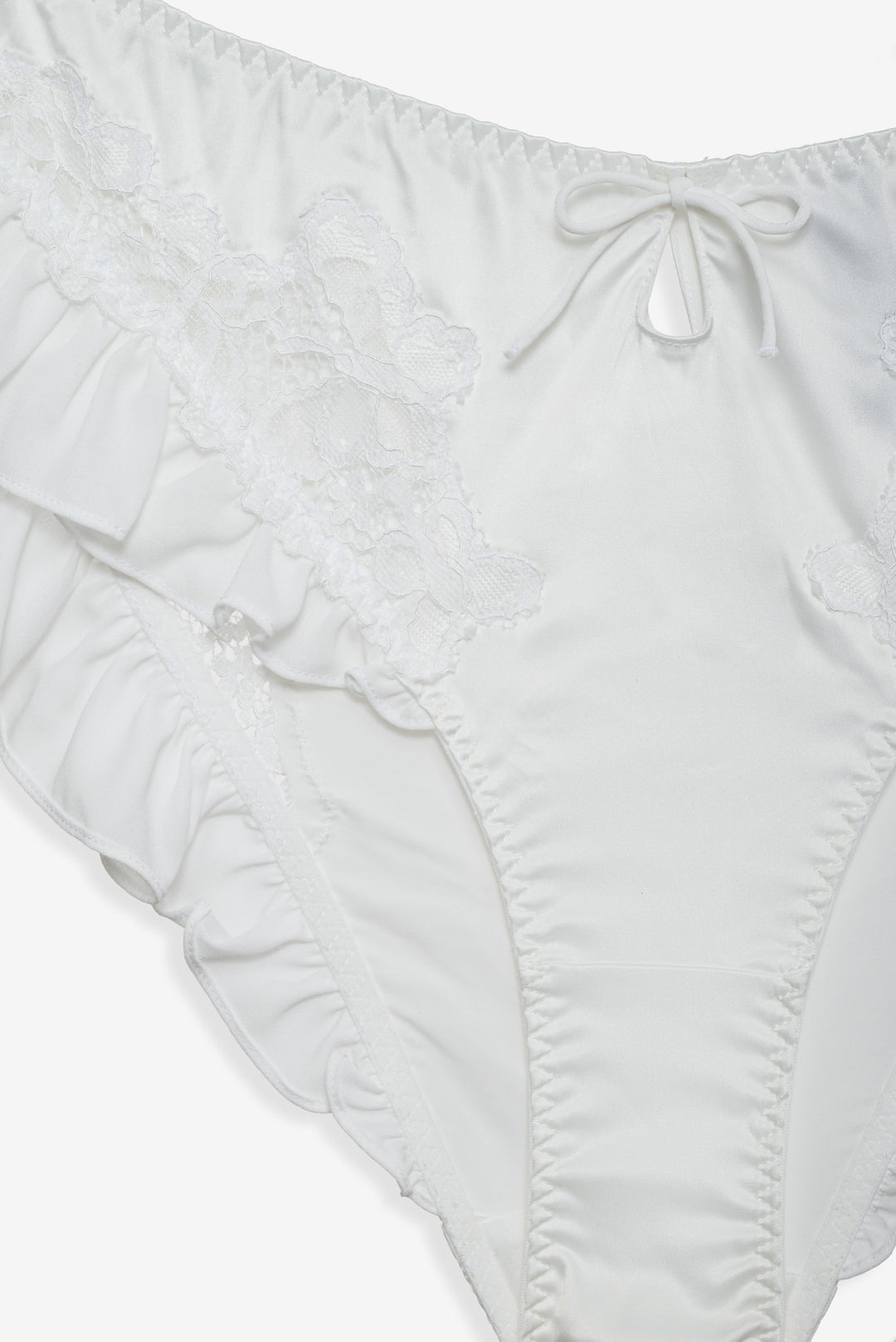 For Love and Lemons Butterfly Lace Ruffle Cheeky Panty - White