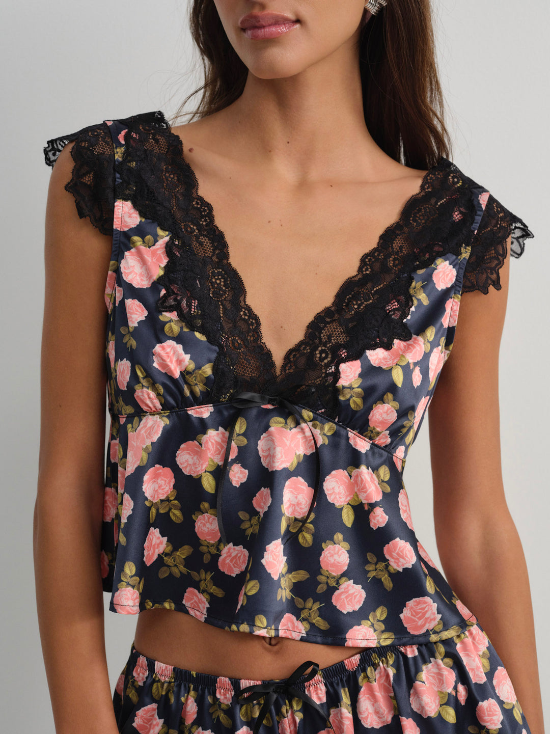 For Love and Lemons Kayla Sleep Top - Navy