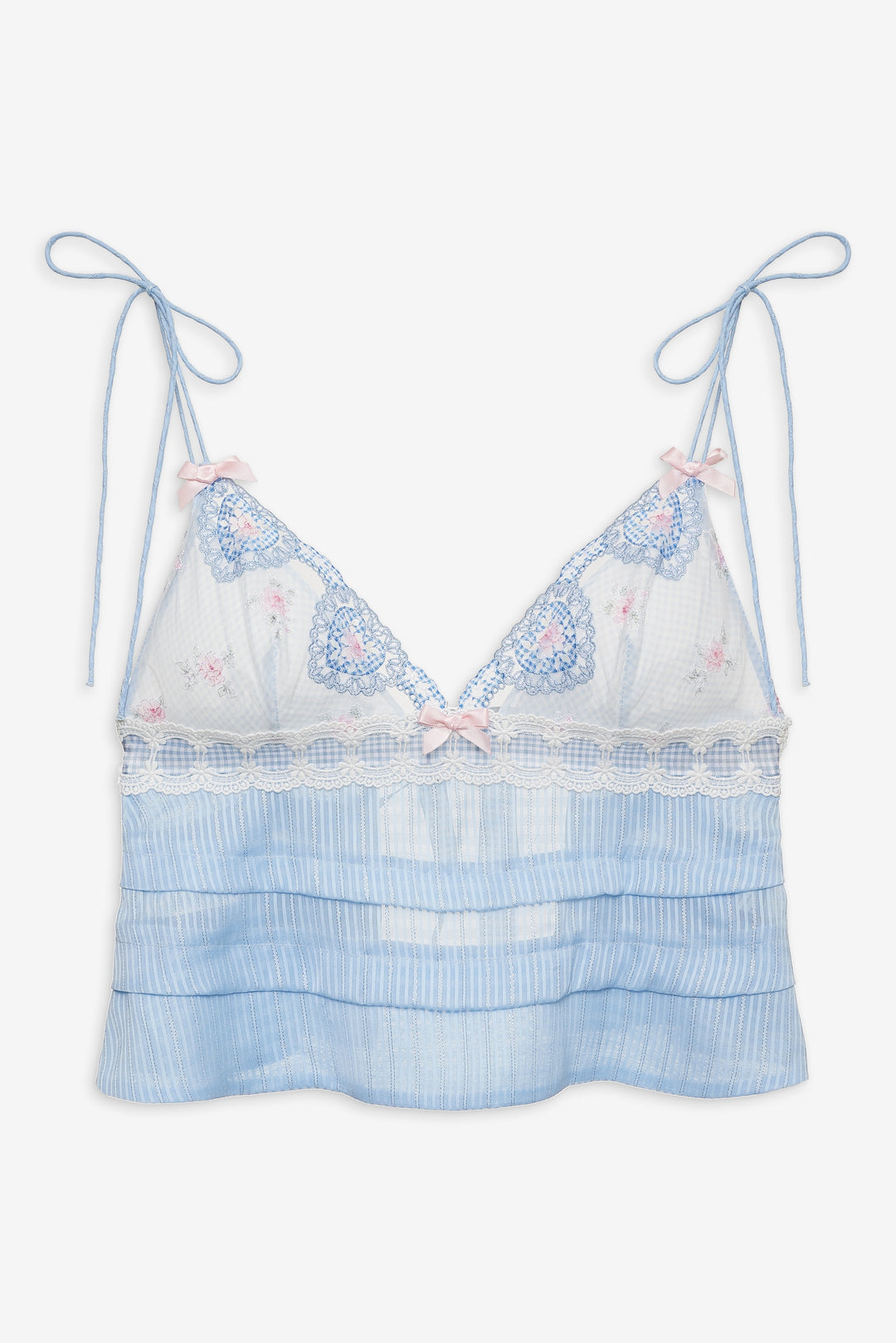 For Love and Lemons Dainty Doily Sleep Top - Blue