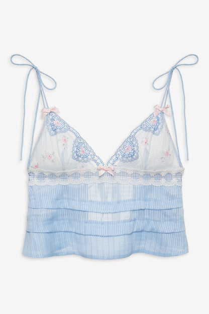 For Love and Lemons Dainty Doily Sleep Top - Blue
