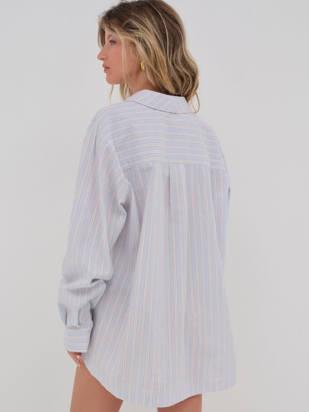 For Love and Lemons Lakeside Stripe Button Down Top - Blue