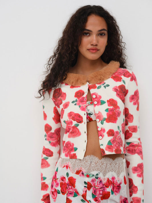For Love and Lemons Carol Cardigan - Red