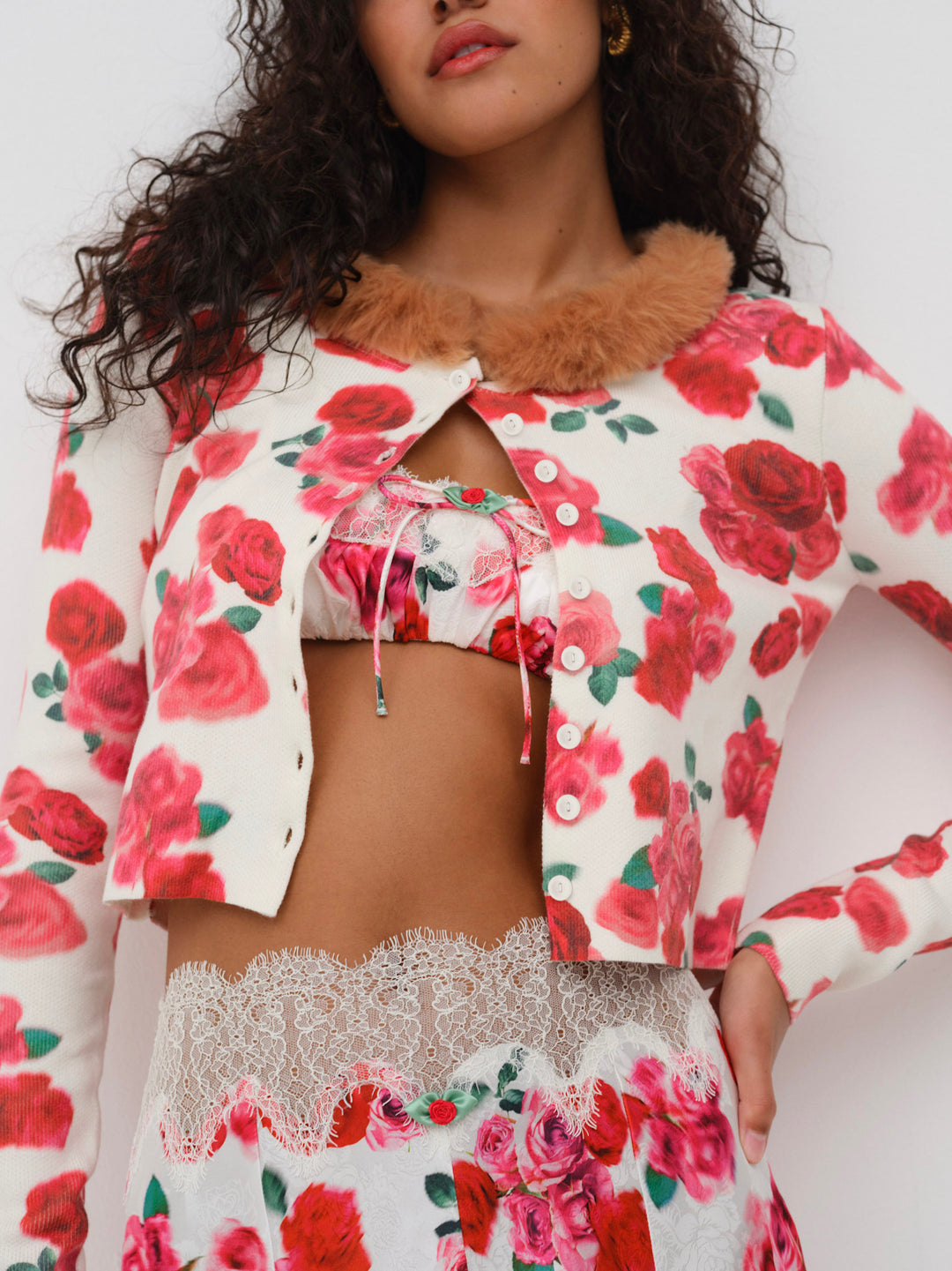 For Love and Lemons Carol Cardigan - Red