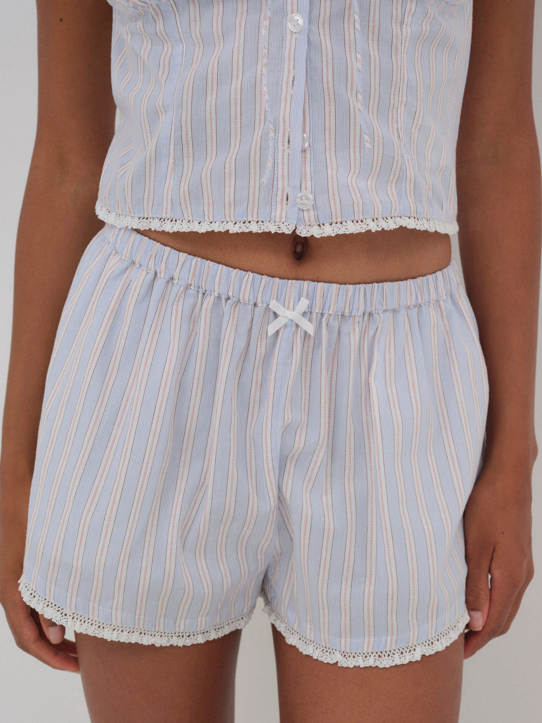 For Love and Lemons Lakeside Stripe Short - Blue