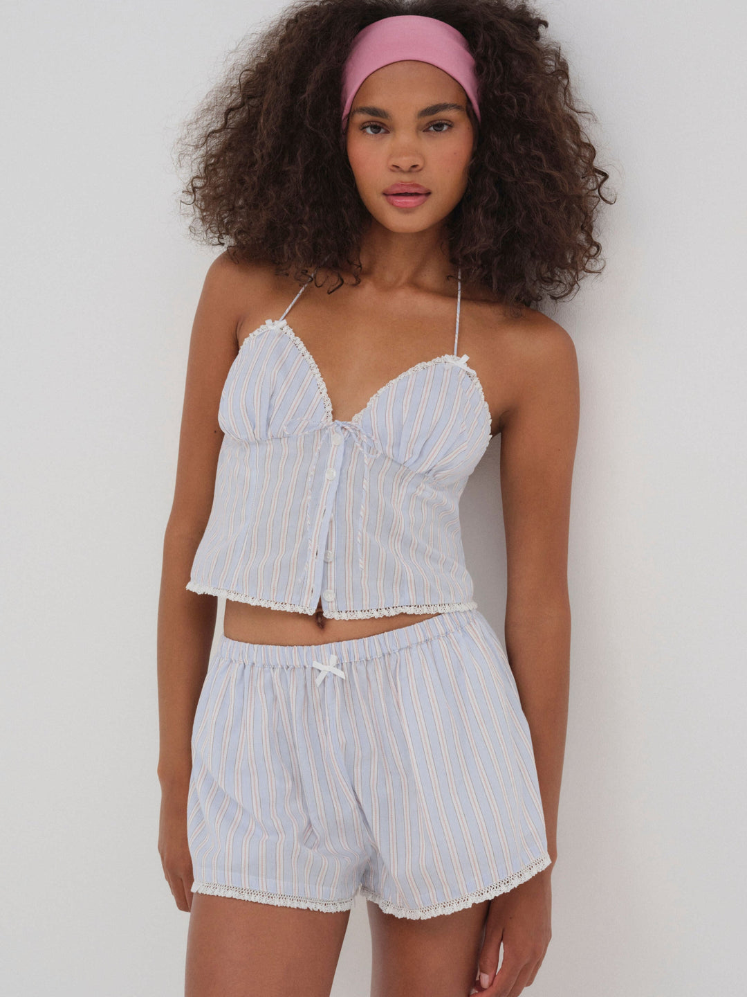 For Love and Lemons Lakeside Stripe Short - Blue