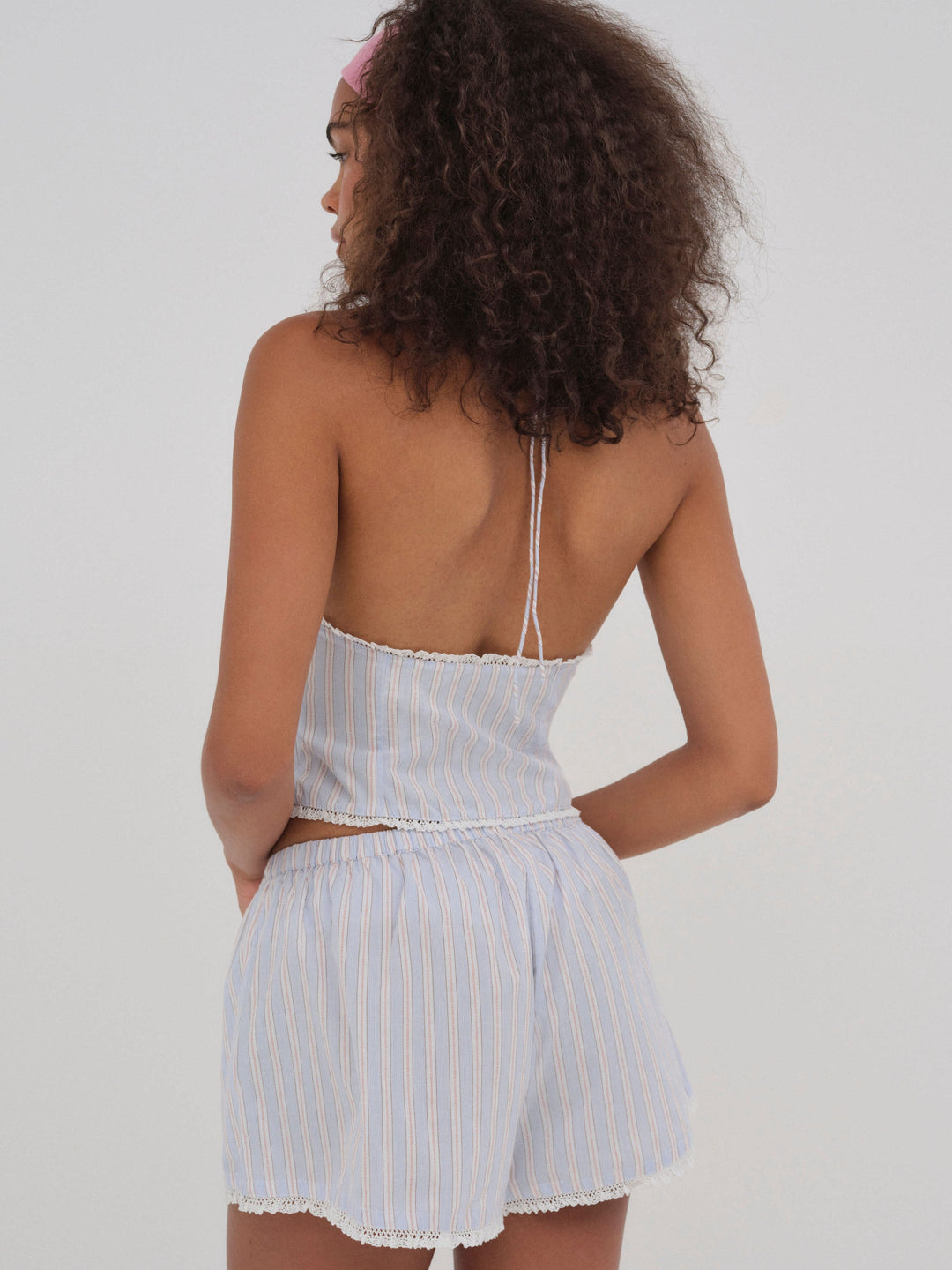 For Love and Lemons Lakeside Stripe Short - Blue