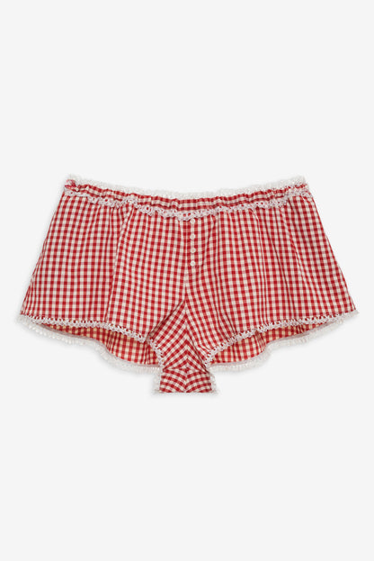 For Love and Lemons Scotch Bonnet Gingham Short - Red