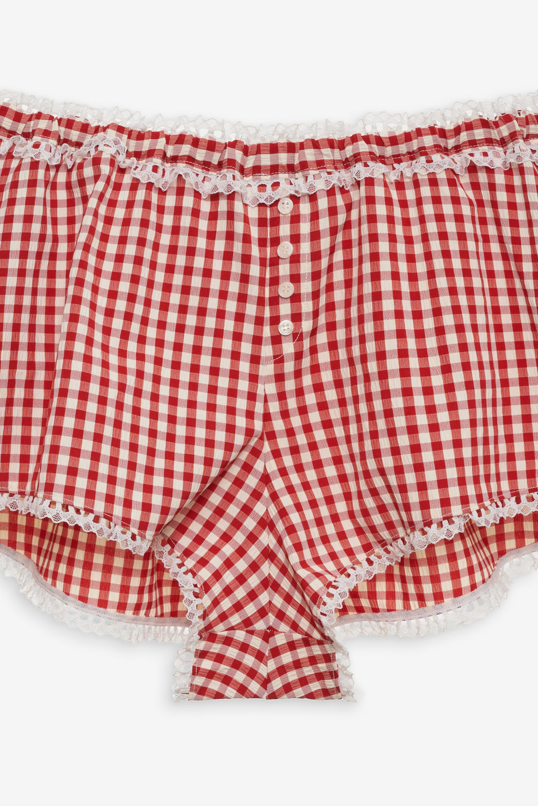 For Love and Lemons Scotch Bonnet Gingham Short - Red