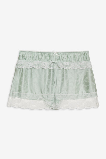 For Love and Lemons Mint Twist Jacquard Mini Skirt - Mint