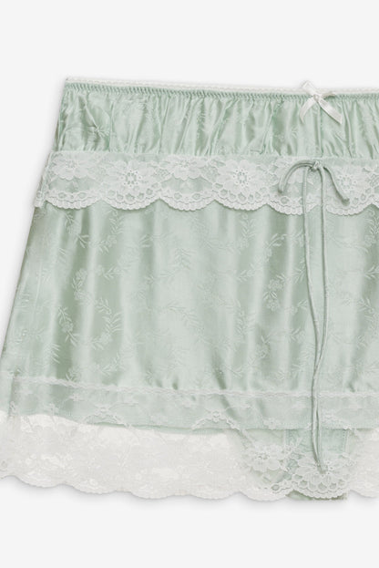 For Love and Lemons Mint Twist Jacquard Mini Skirt - Mint