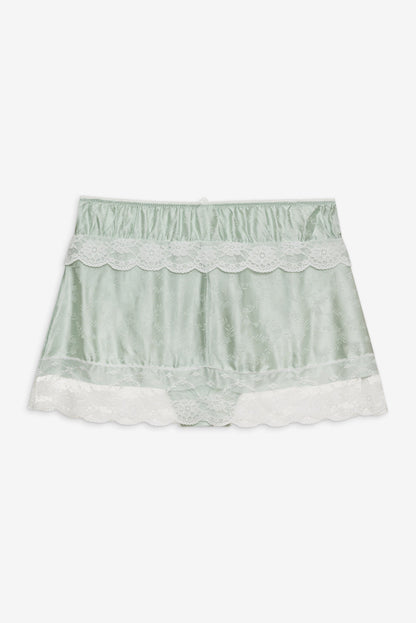 For Love and Lemons Mint Twist Jacquard Mini Skirt - Mint