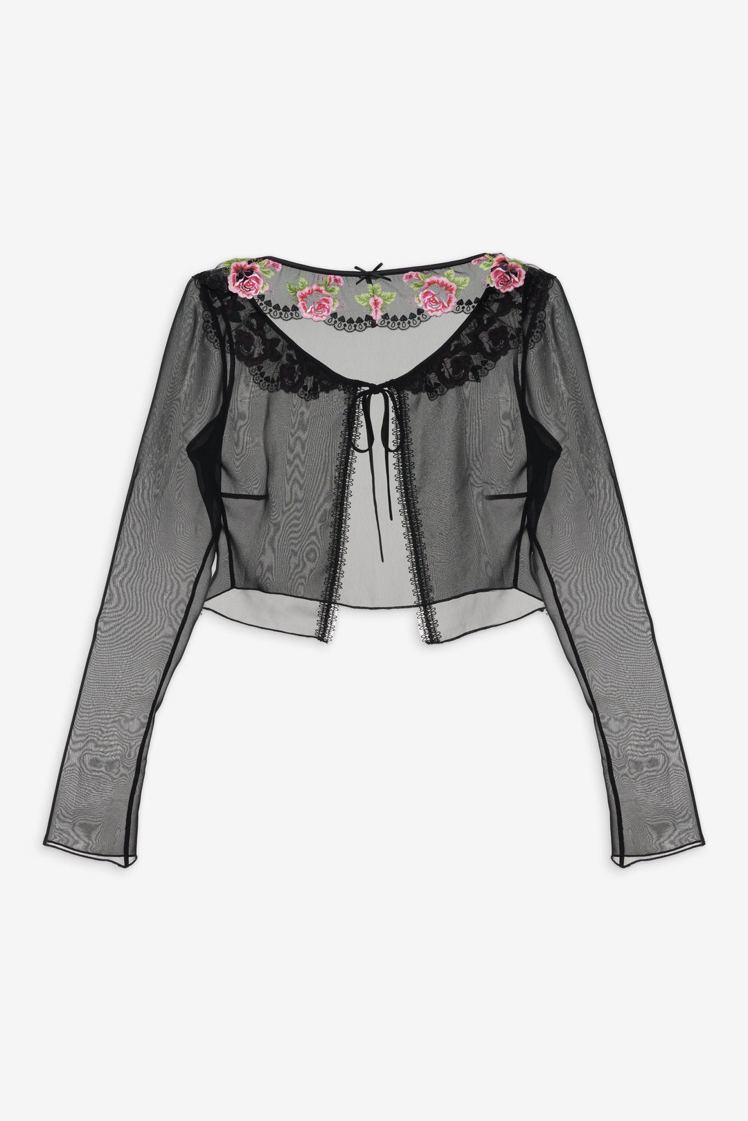 For Love and Lemons Love Garden Sheer Shrug - Black