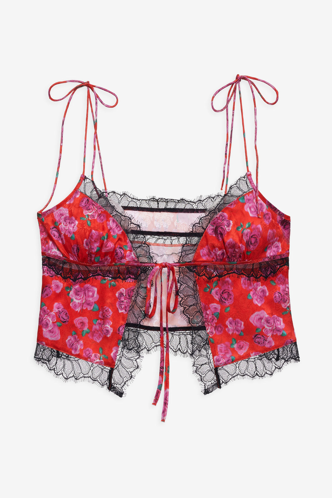 For Love and Lemons Bellamy Sleep Top & Sleep Mask - Red