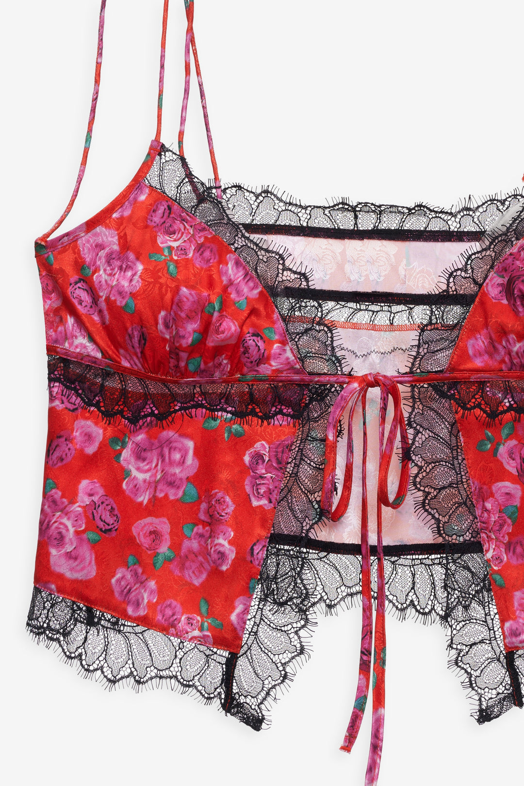 For Love and Lemons Bellamy Sleep Top & Sleep Mask - Red