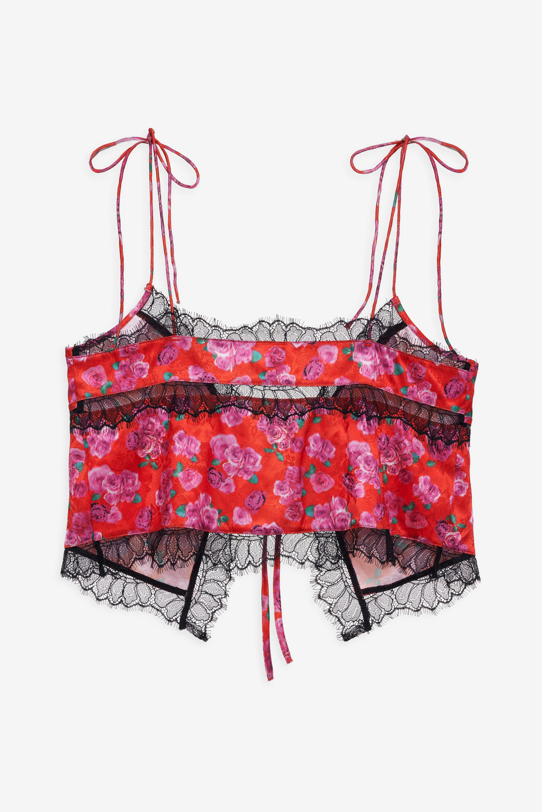 For Love and Lemons Bellamy Sleep Top & Sleep Mask - Red