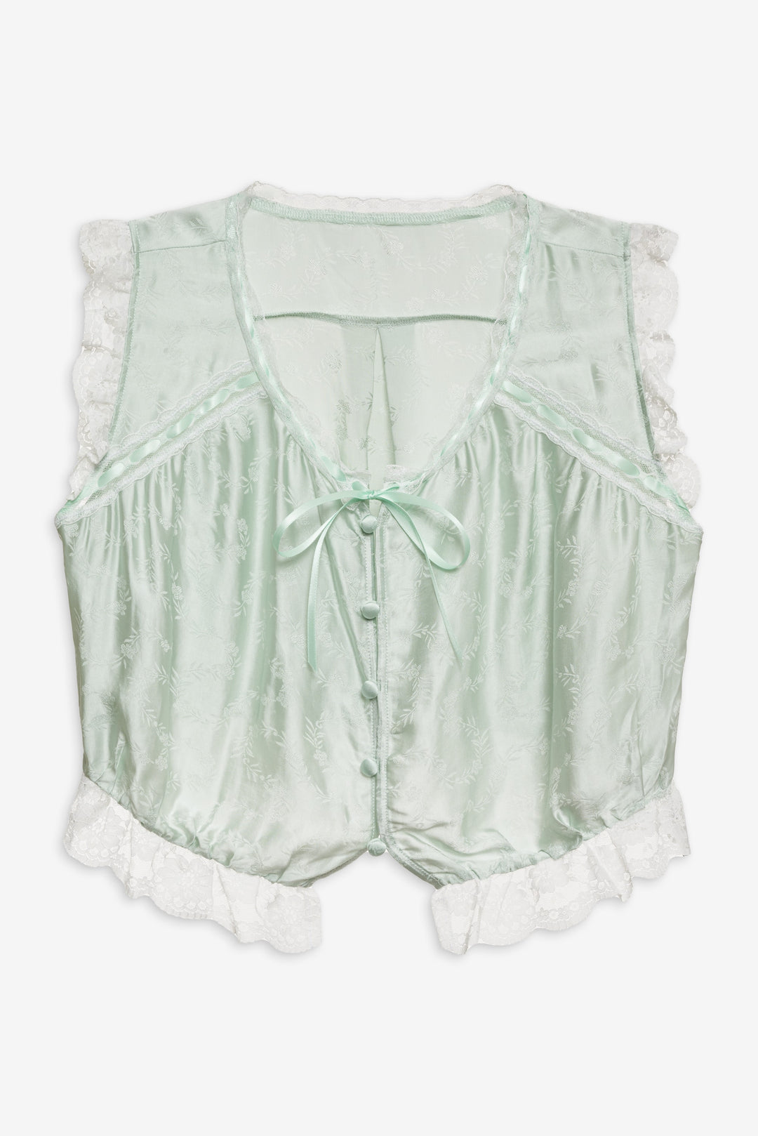 For Love and Lemons Mint Twist Jacquard Top - Mint