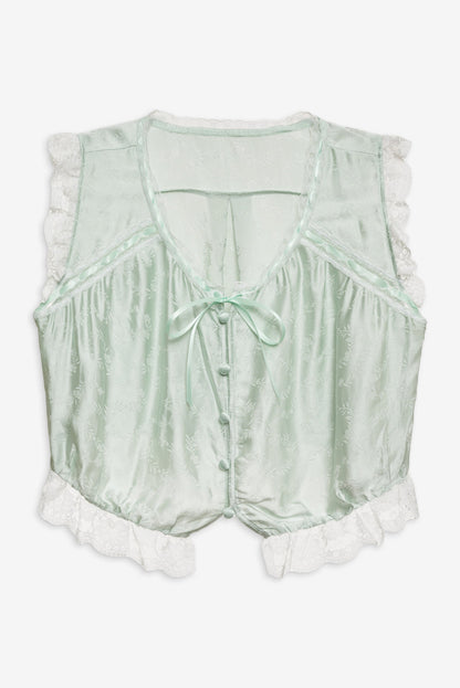 For Love and Lemons Mint Twist Jacquard Top - Mint