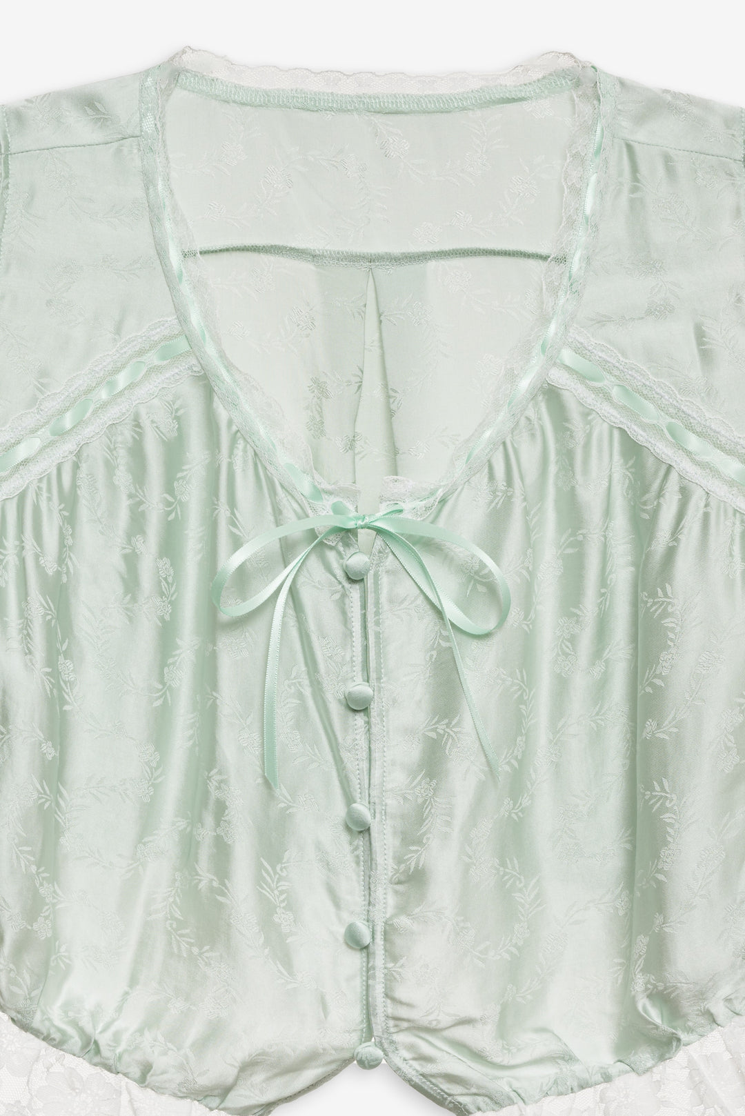For Love and Lemons Mint Twist Jacquard Top - Mint