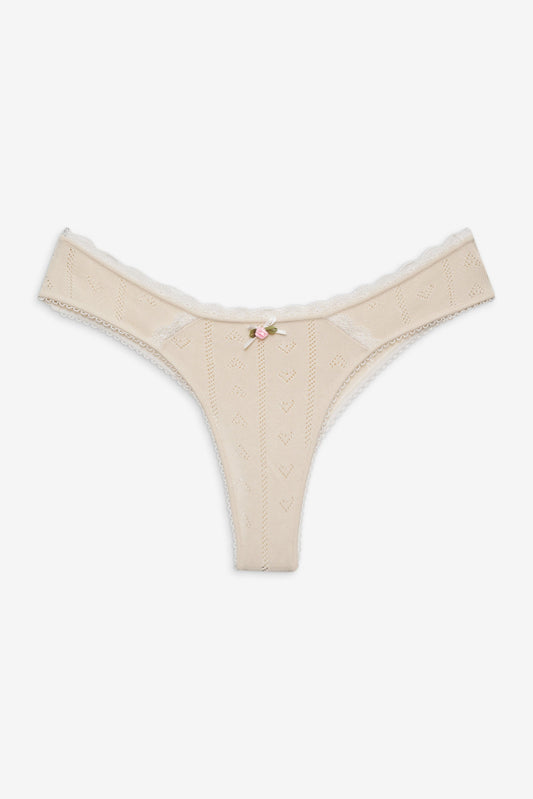 For Love and Lemons Angelina Knit Panty - Cream