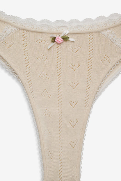 For Love and Lemons Angelina Knit Panty - Cream