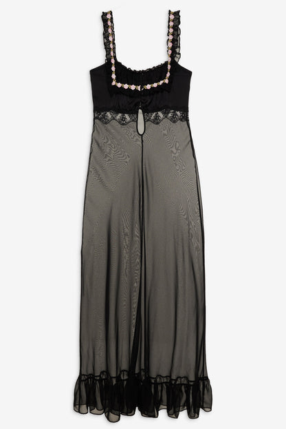 For Love and Lemons Gertrude Maxi Slip Dress - Black