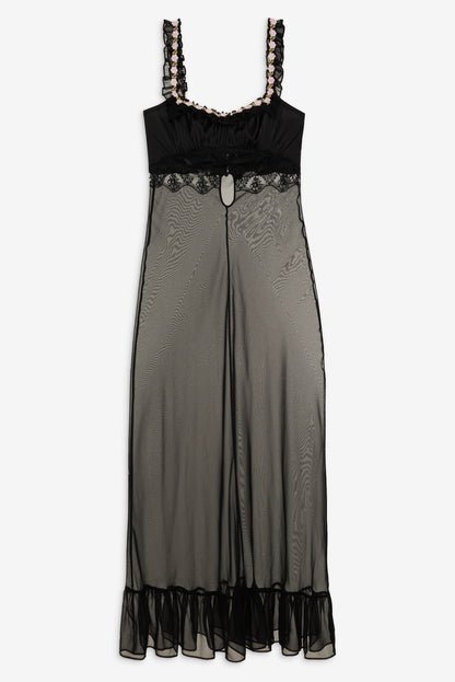 For Love and Lemons Gertrude Maxi Slip Dress - Black