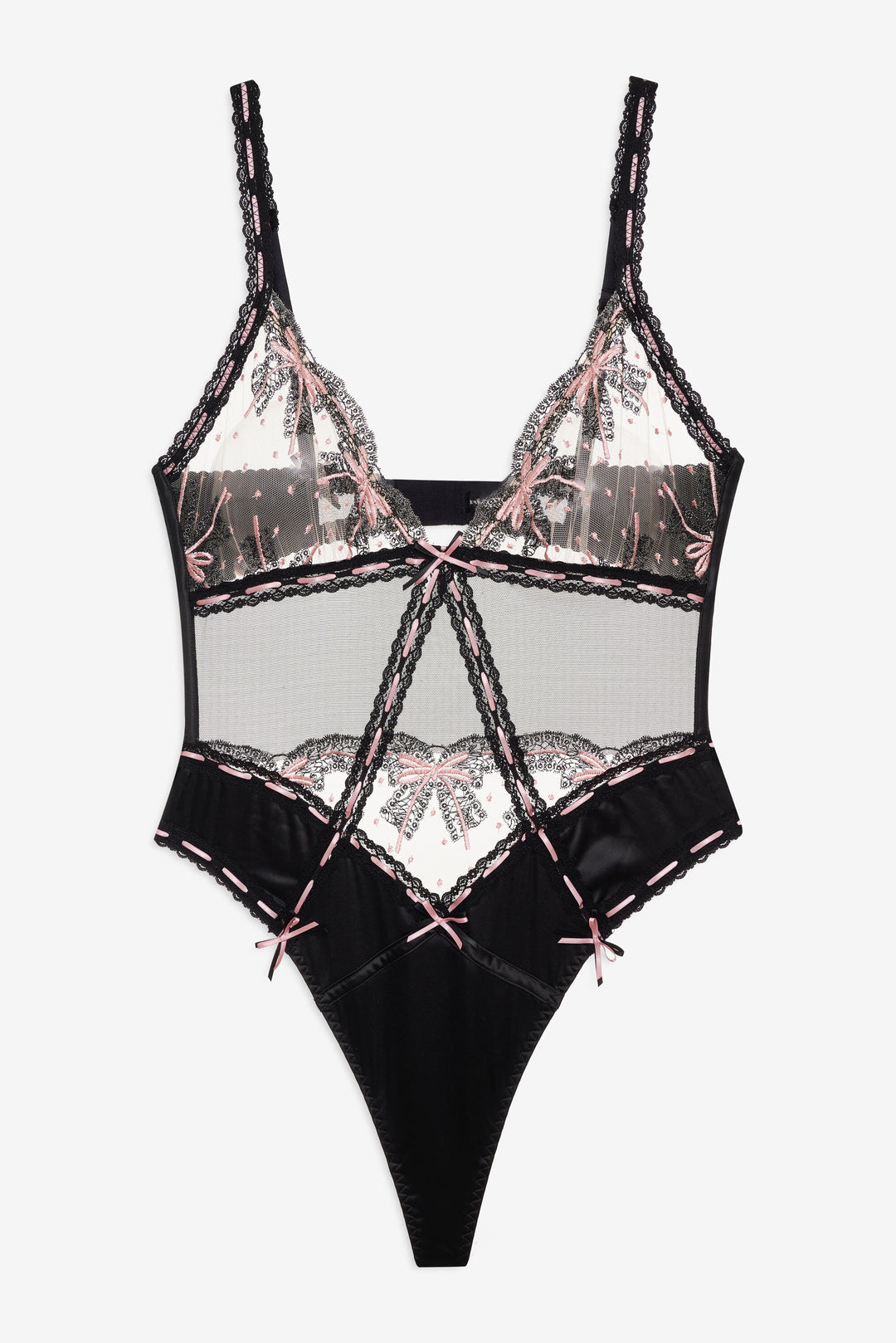 For Love and Lemons Love Letters Bodysuit - Black