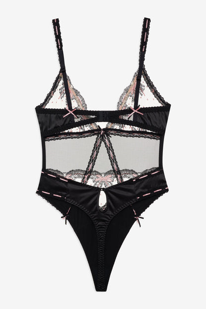 For Love and Lemons Love Letters Bodysuit - Black