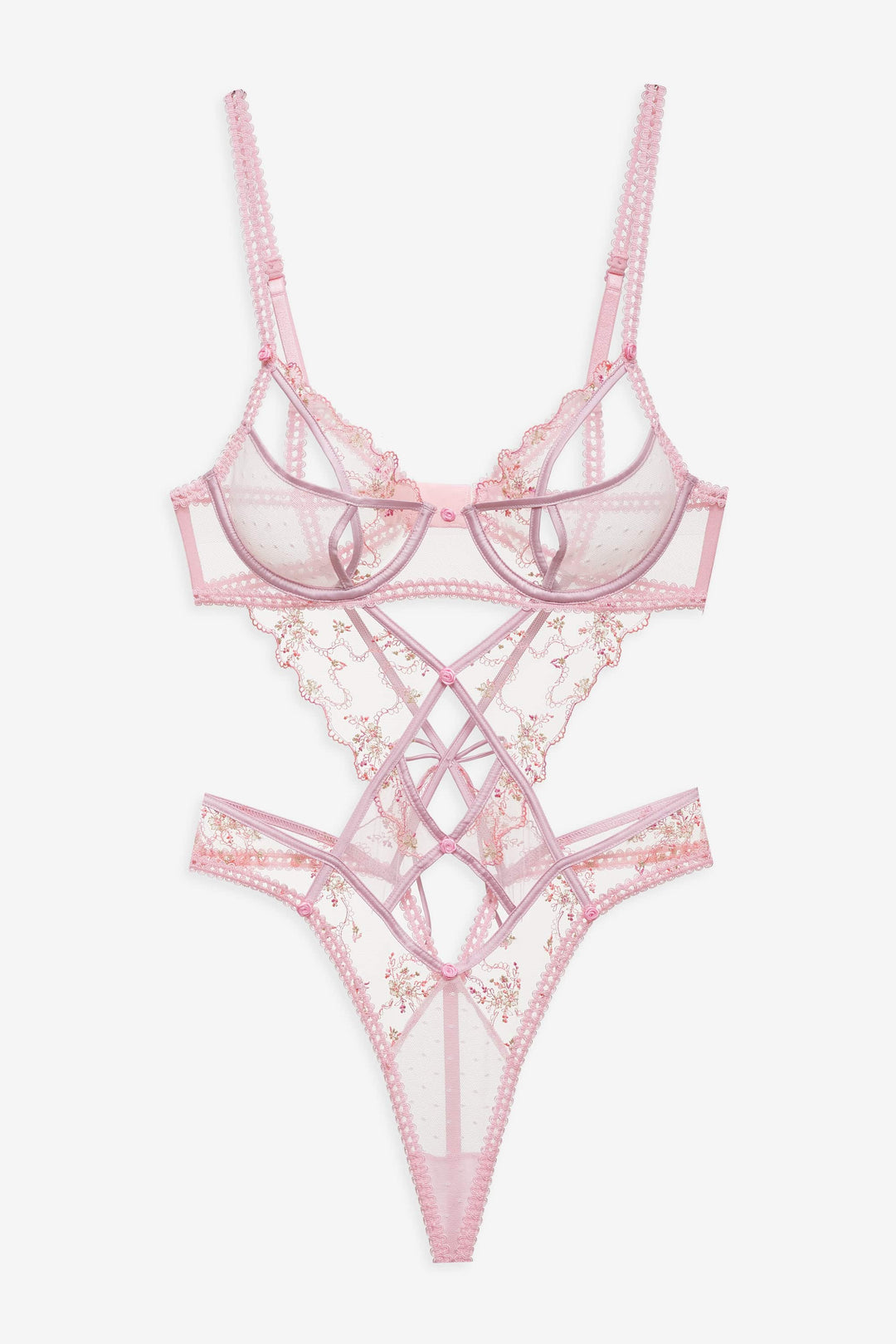 For Love and Lemons Dainty Daphne Teddy - Pink