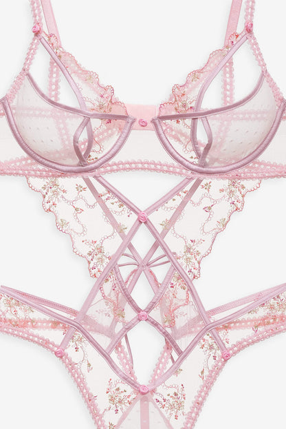 For Love and Lemons Dainty Daphne Teddy - Pink